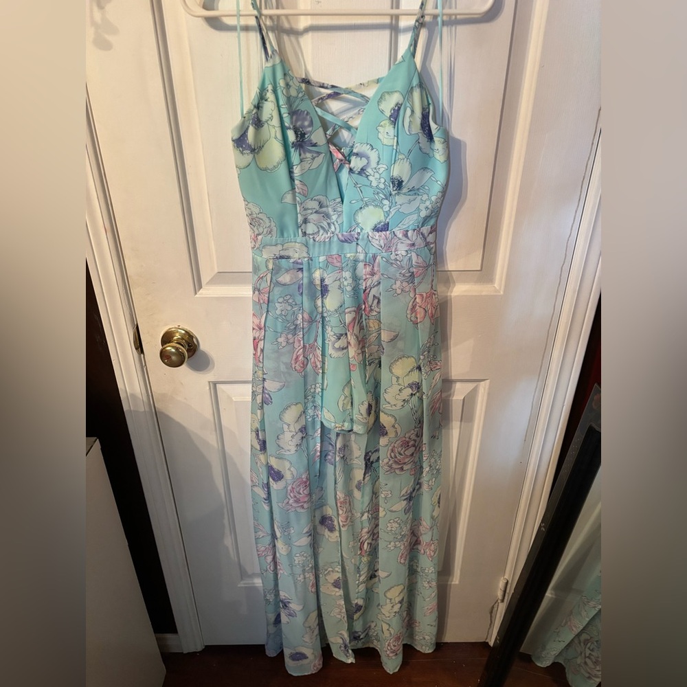 Fashion Nova Mint Green Floral Romper